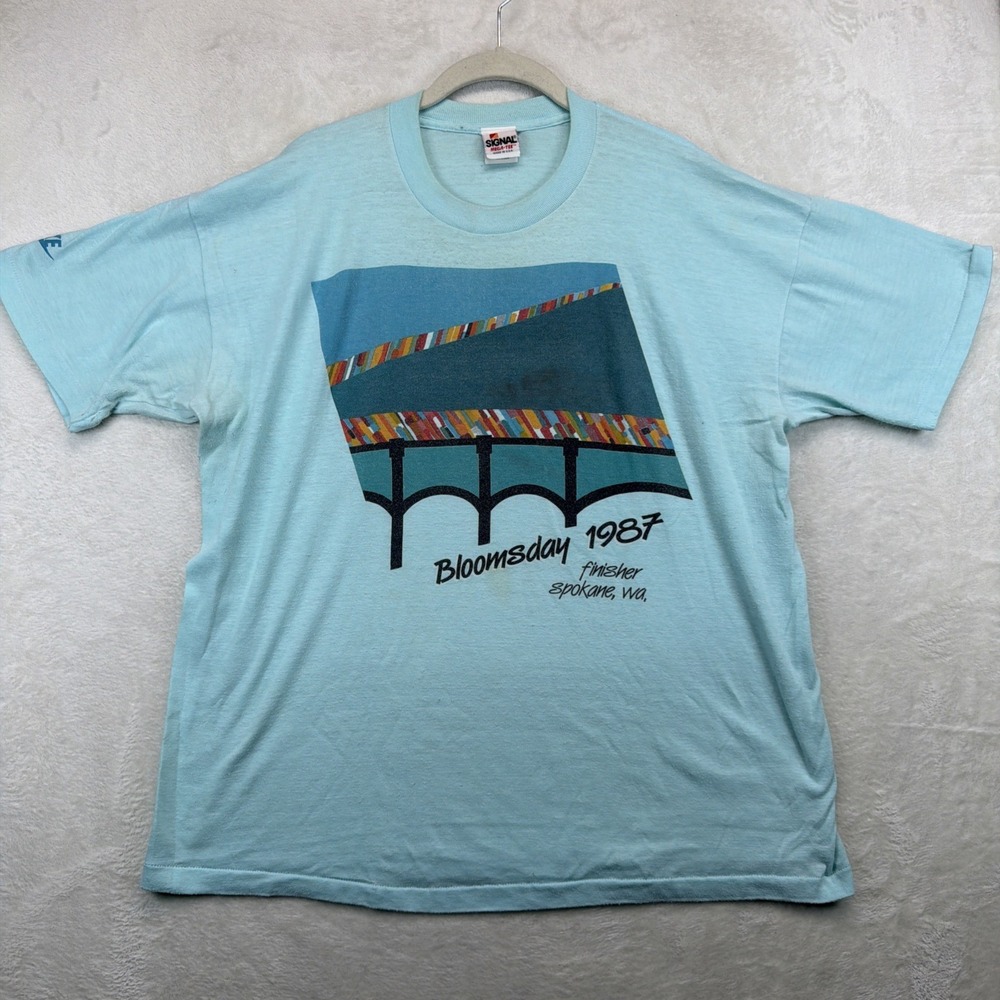 Vintage 80s Nike Bloomsday 1987 Finisher T Shirt USA Made 2XL